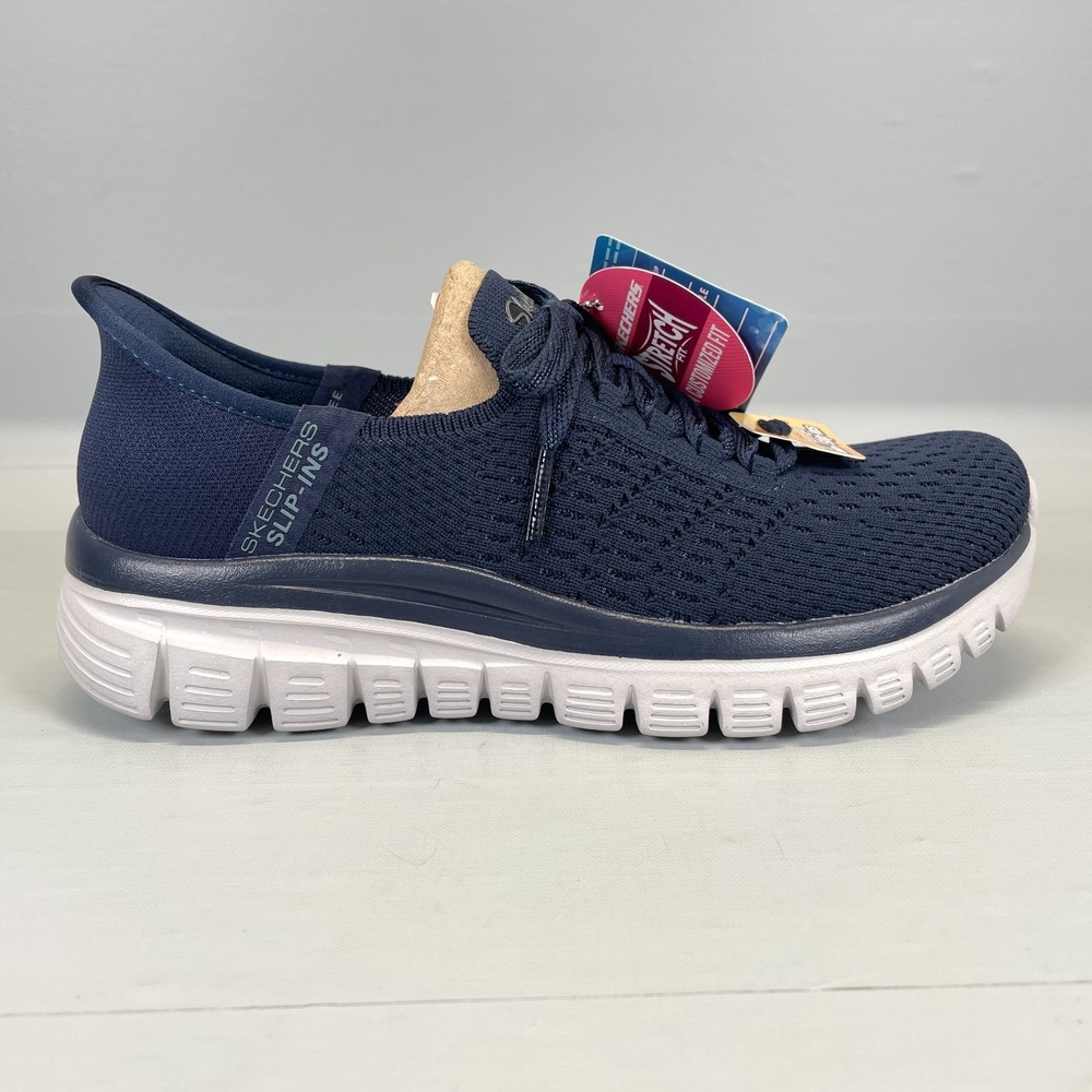 Skechers Graceful Hands Free Slip-Ins Shoes Womens Size 5 First Blush Navy Mesh